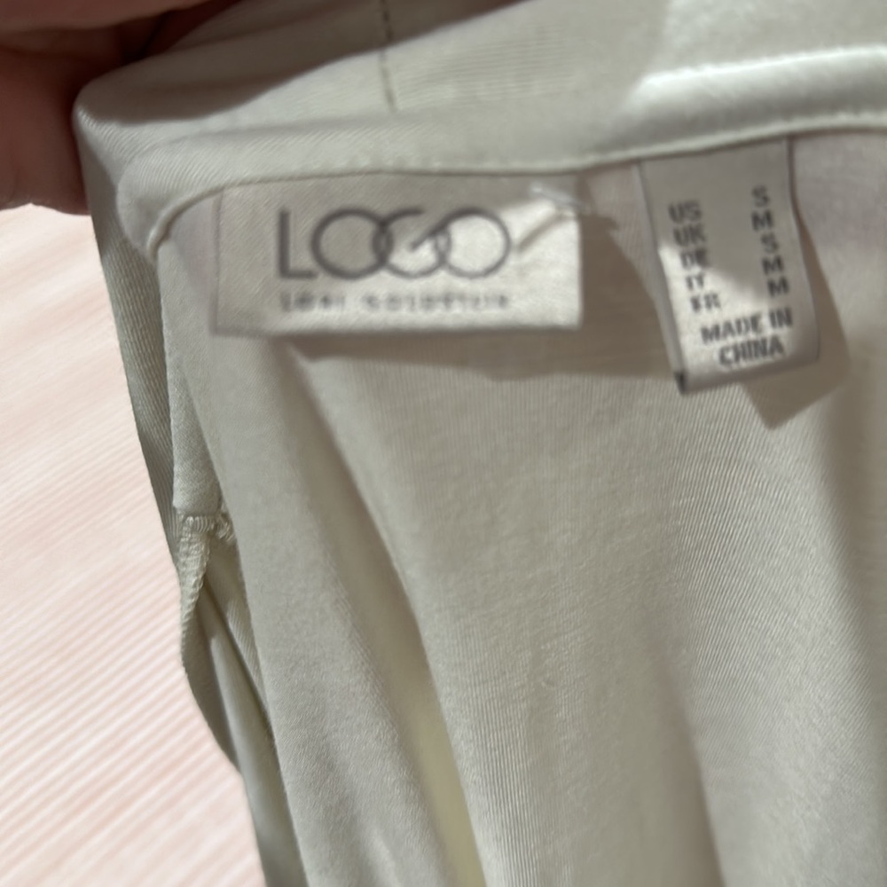 LOGO by Lori Goldstein Rayon Cardigan with Printed Ruffle Trim Long Slee… - Picture 9 of 14